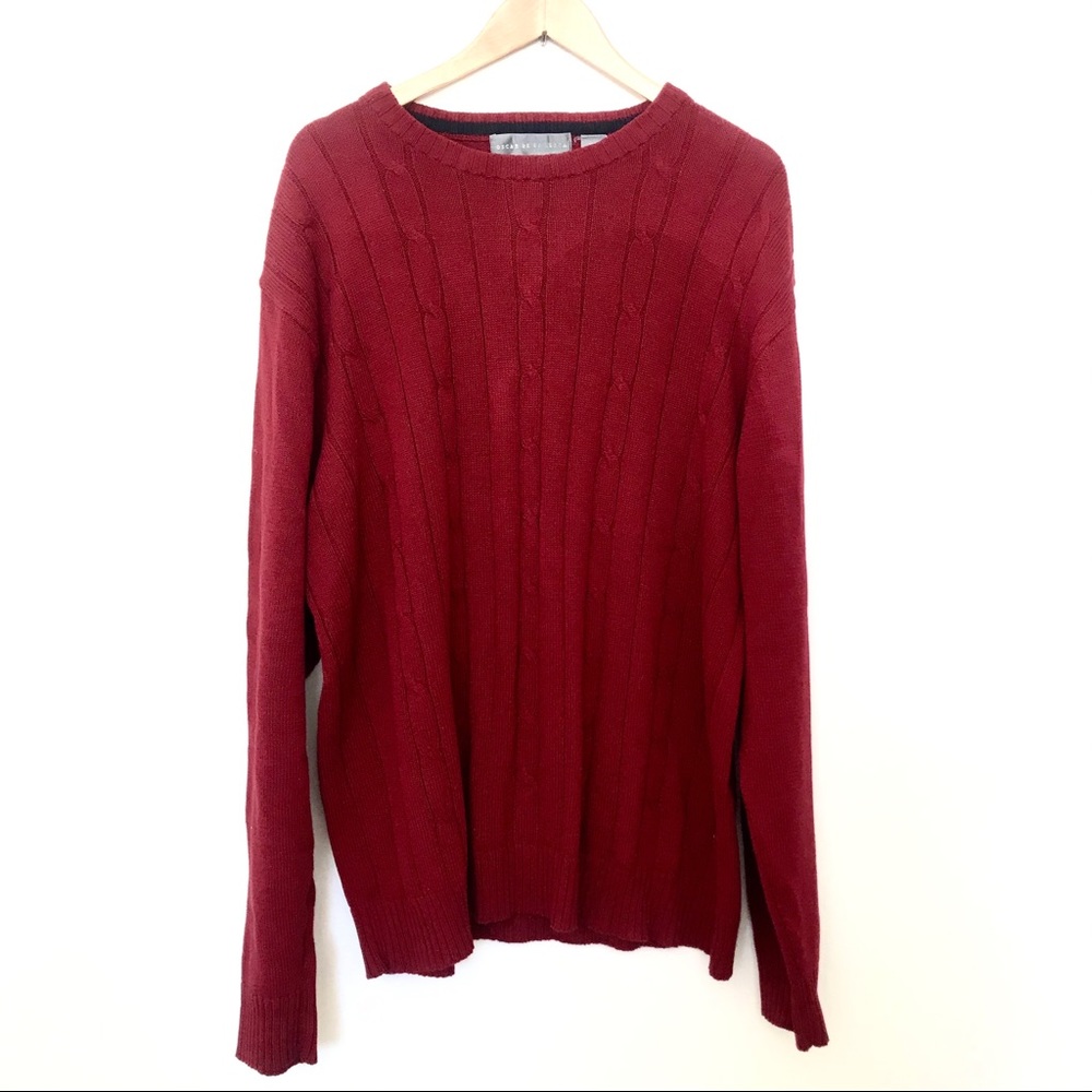 Oscar De La Renta Mens Red Long Sleeve Sweater XXL